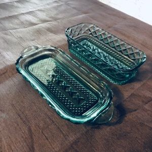 Aquamarine Butter Dish 🏄 Surf Shack Beach Boho 🏄